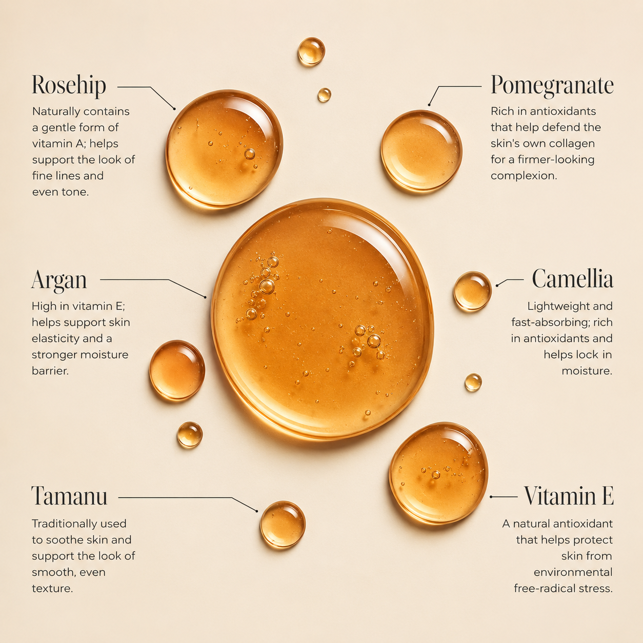Key botanical ingredients in Olyia Anti-Aging Face Oil